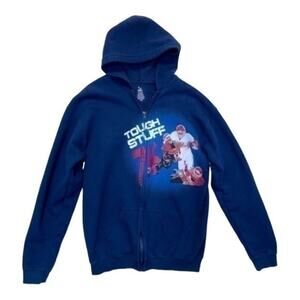 Football Graphic Full Zip Hoodie Sweatshirt Size XL 16-18 navy blue
